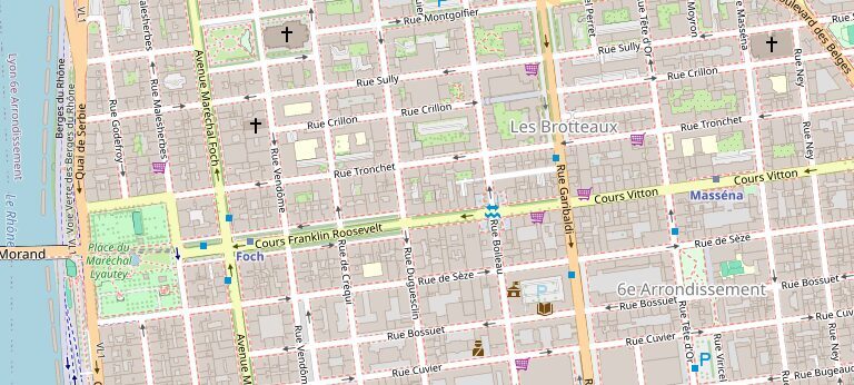 Carte de Lyon 6e situant Maison Lefèvre et ses concurrents